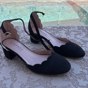 Journee Collection Black Ankle Strap Heels